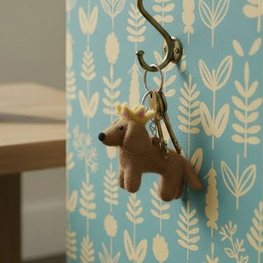 Sausage Dog Felt Keyring