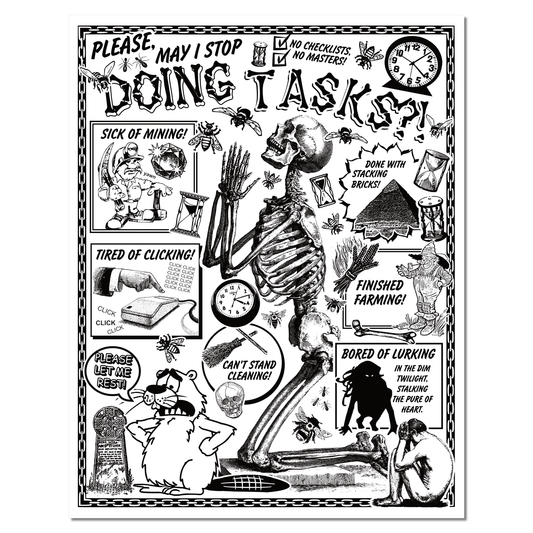 Doing Tasks Risograph Print