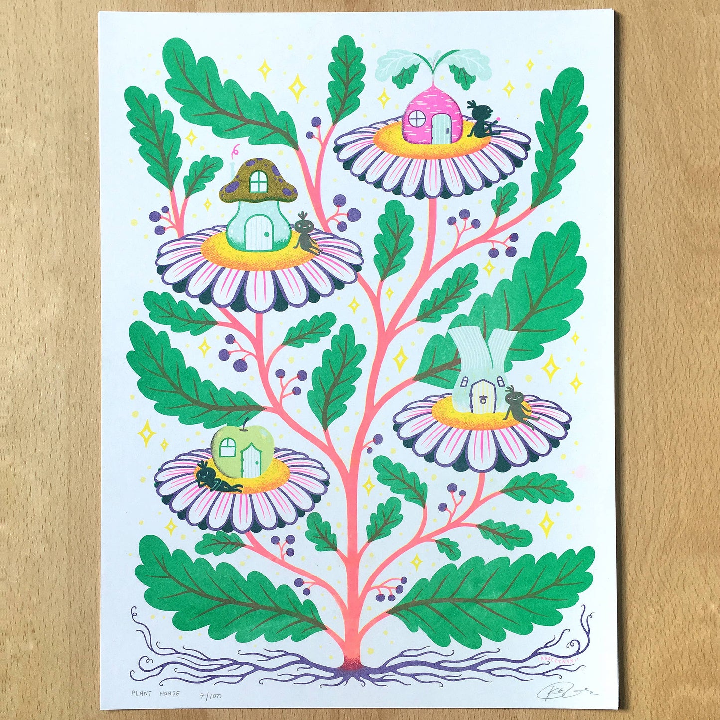 The Plant House A3 Riso Print