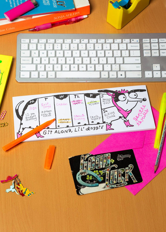 Git Along Doggie Weekly Desk Pad