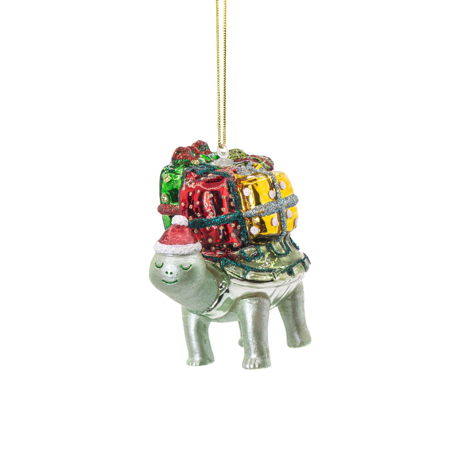 Tortoise with Presents Shaped Bauble