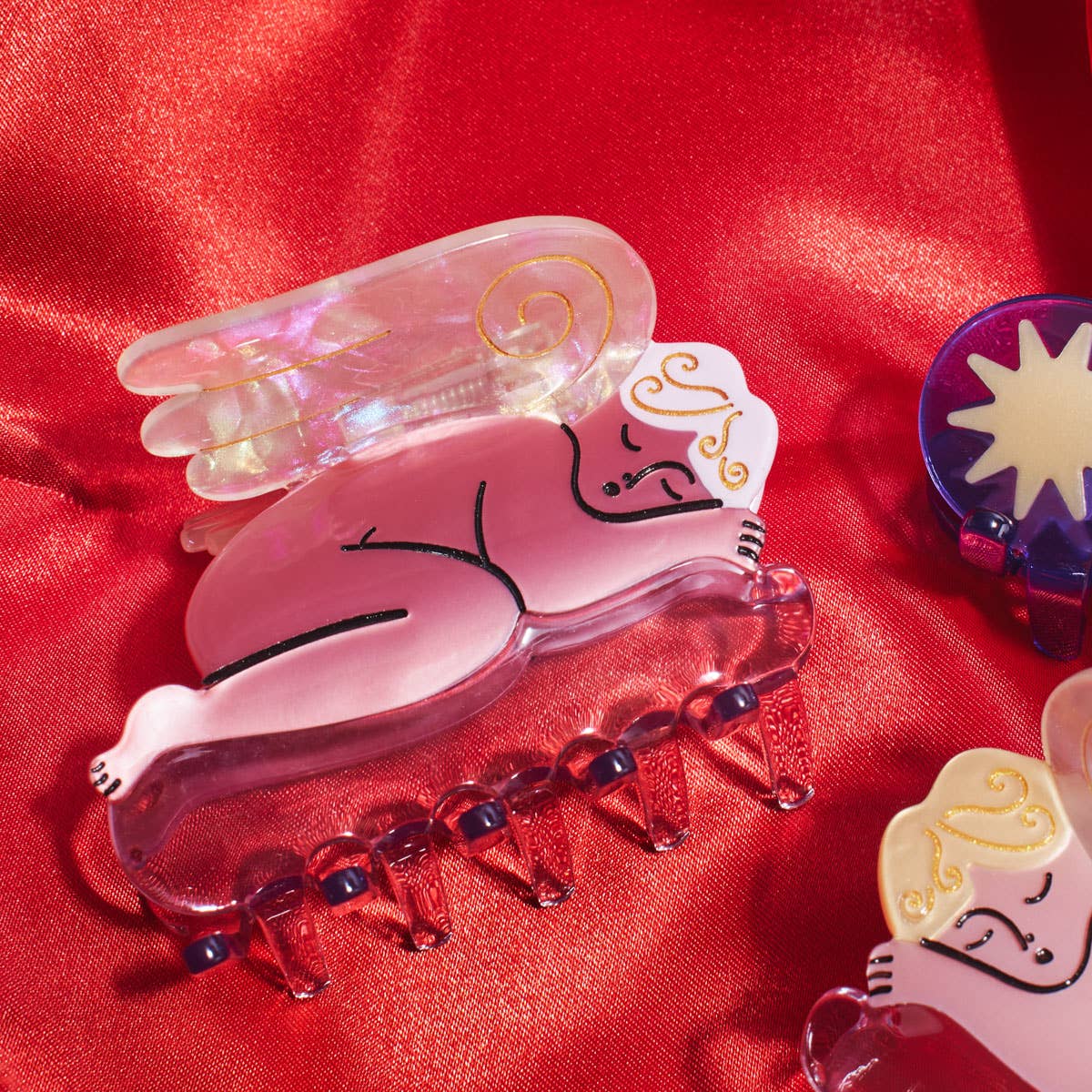 Pink Cherub Angel Hair Claw