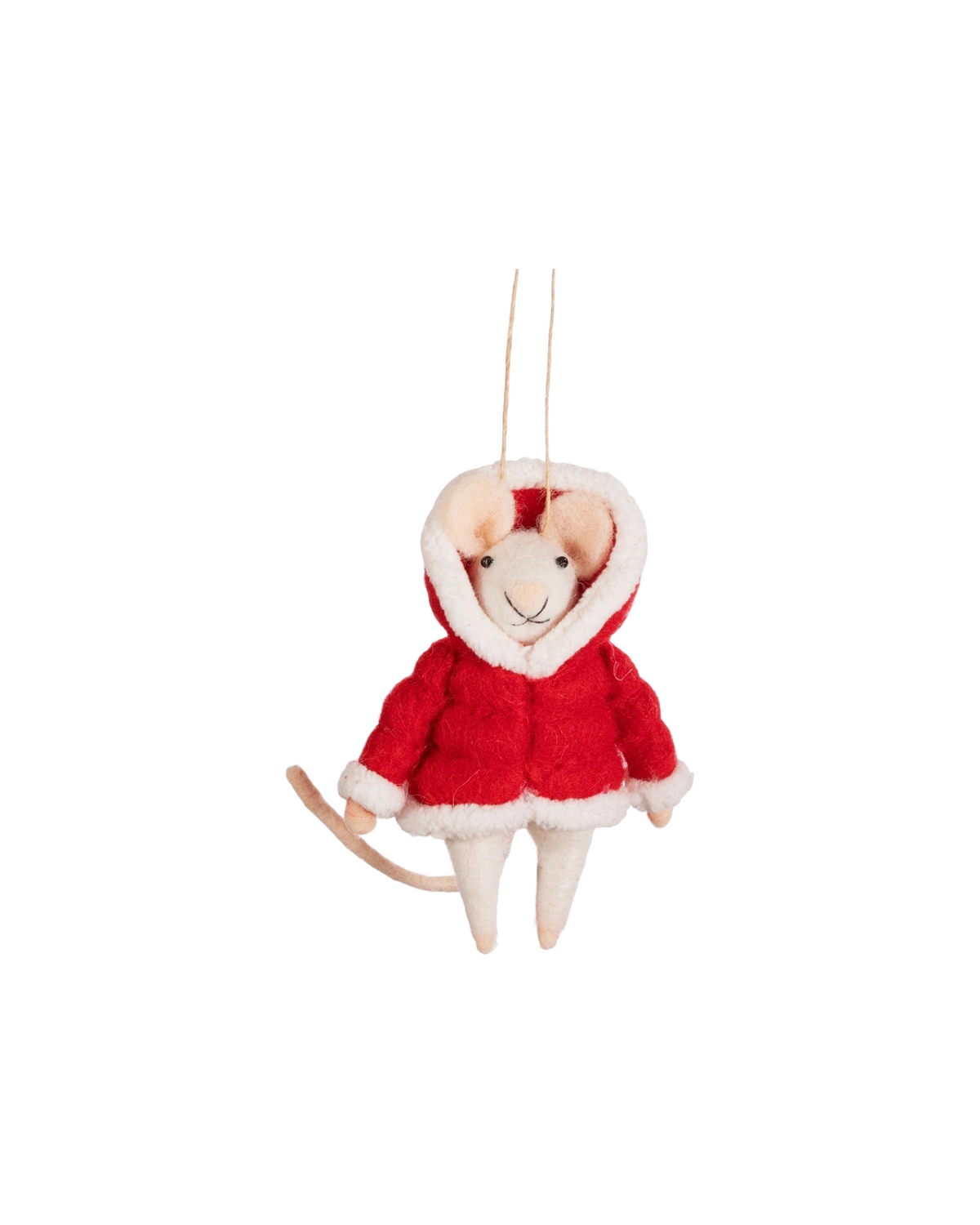 Mouse in Puffer Jacket Felt Decoration