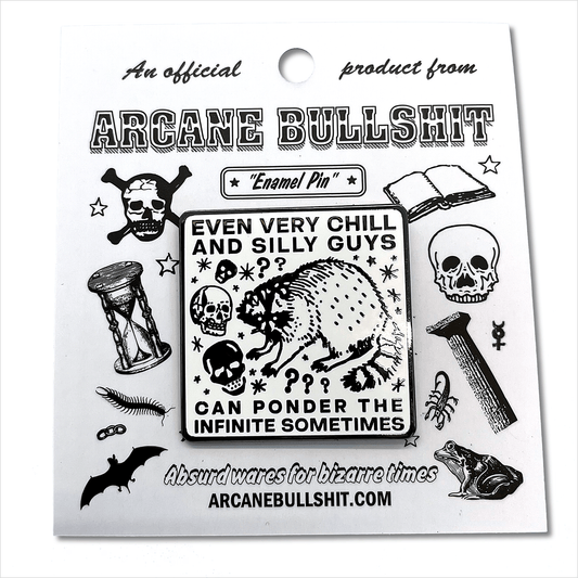 "Ponder the Infinite" Pin: Black/White