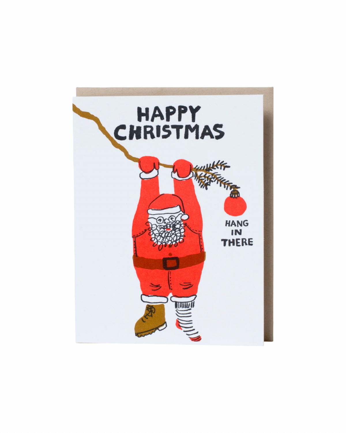 Hang In There Santa Christmas Card