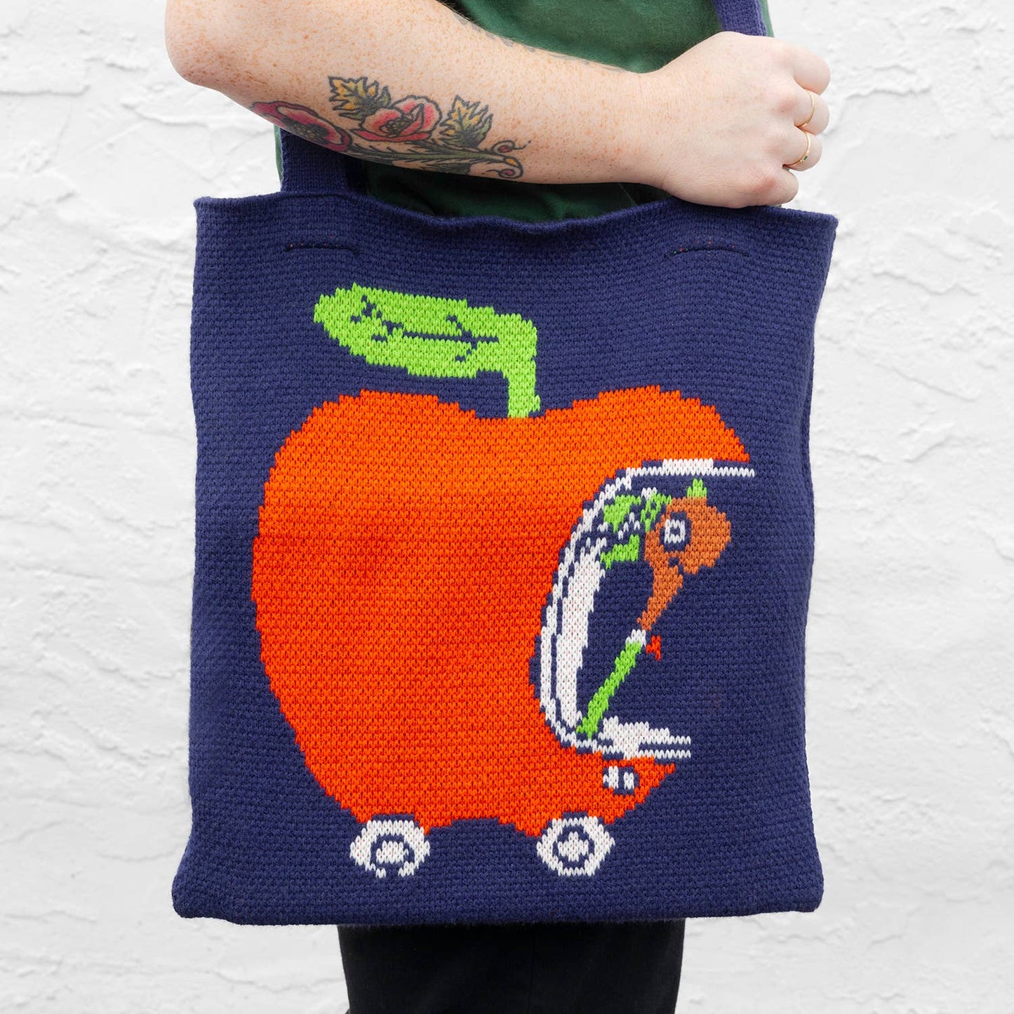 Richard Scarry Apple Car Knit Tote