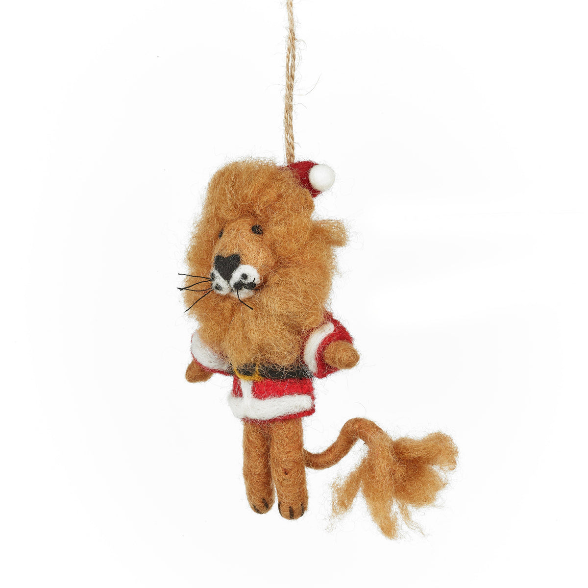 Sutton the Santa Lion Felt Decoration