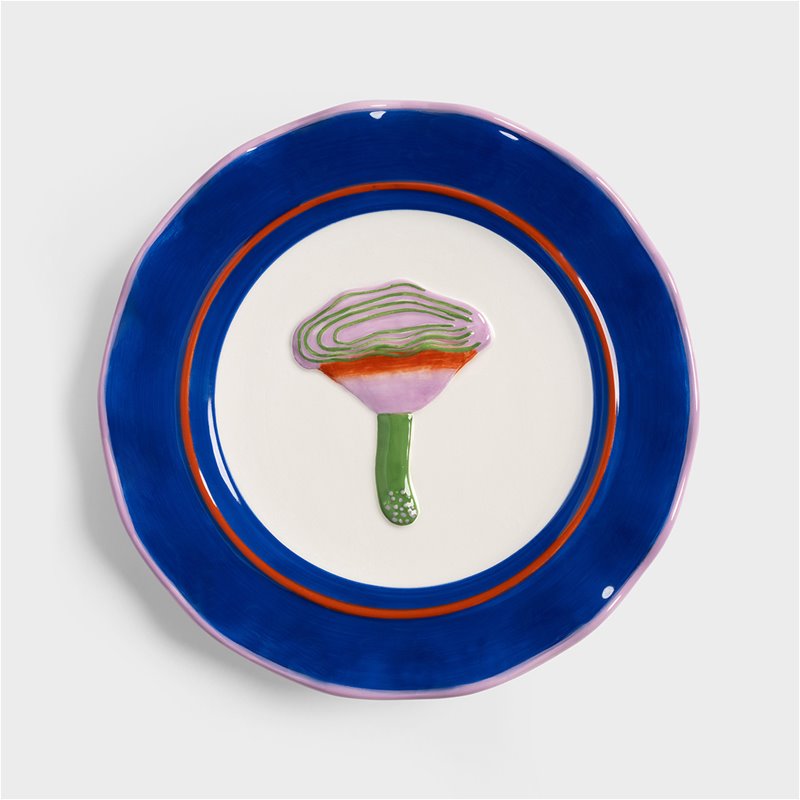 Magic Mushroom Plate - Dark Blue
