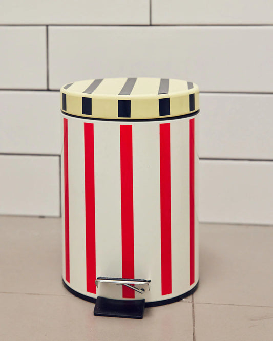 Stucco Stripe Pedal Bin