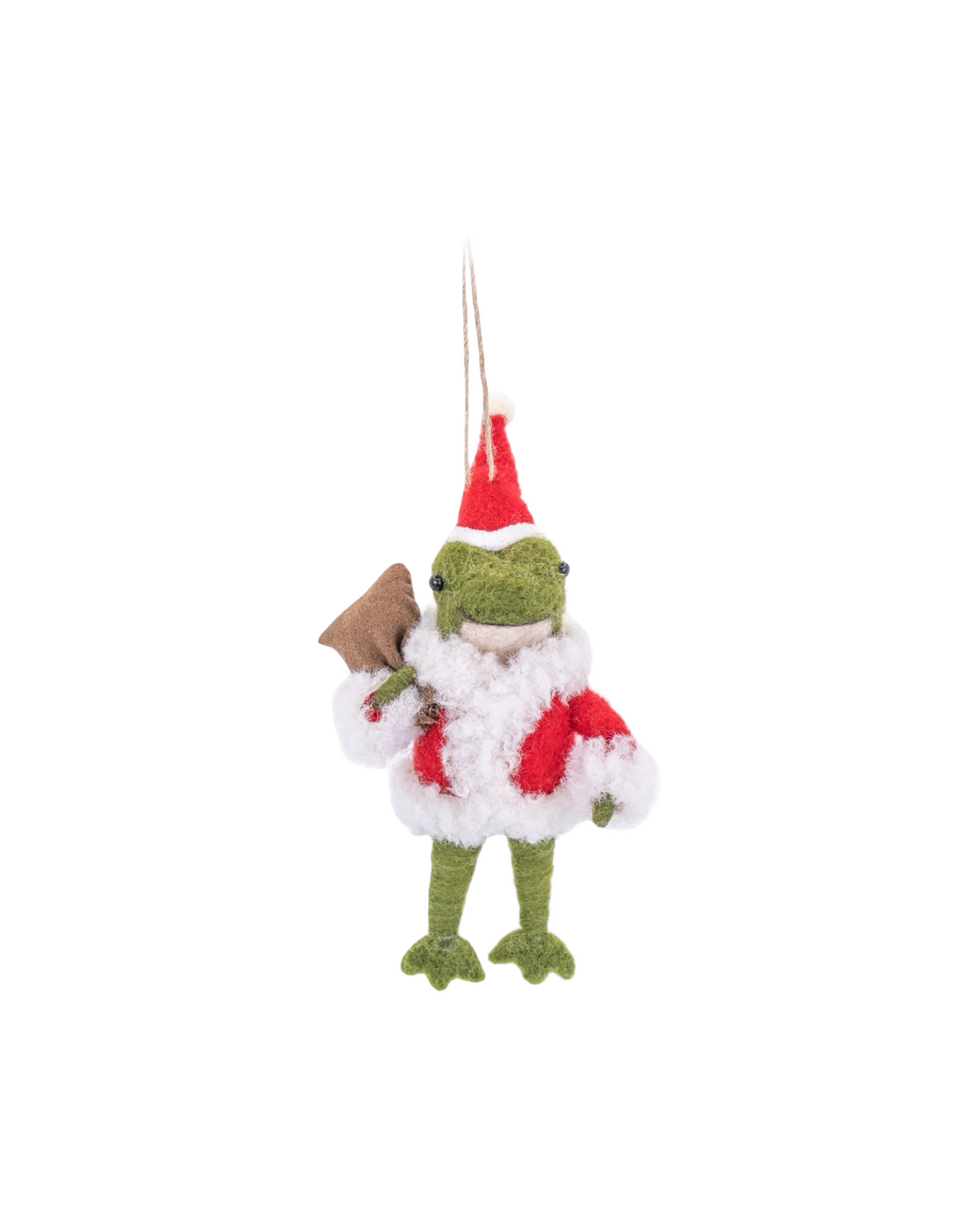 Santa Frog Felt Decoration