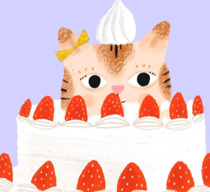 Kitty Cake Birthday Card