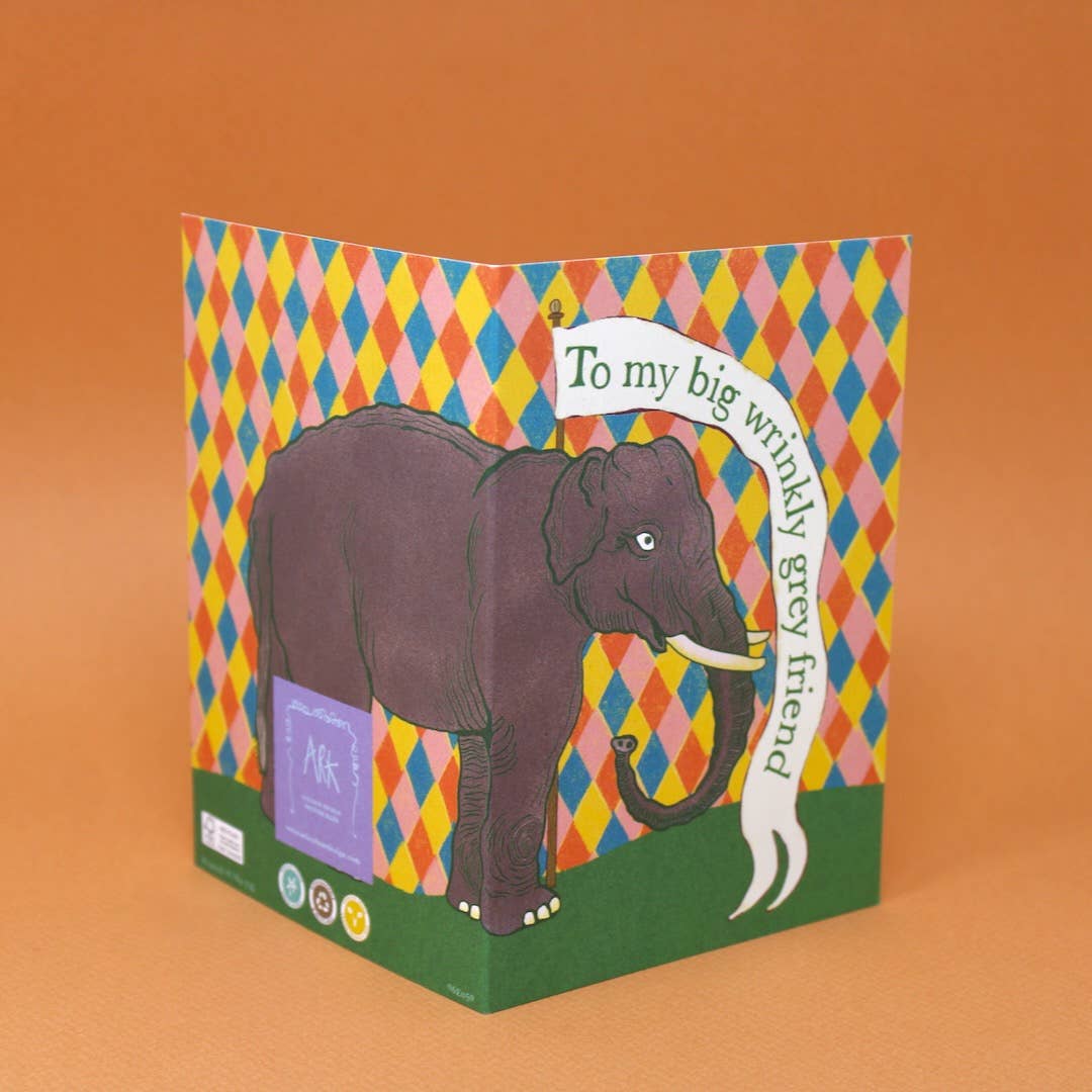 Wrinkly Elephant Card