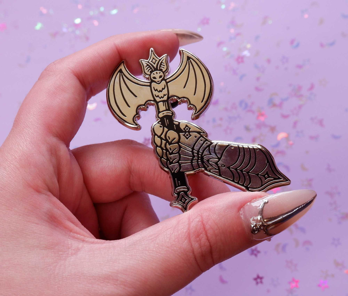 Battle Axe & Gauntlet - Enamel Pin