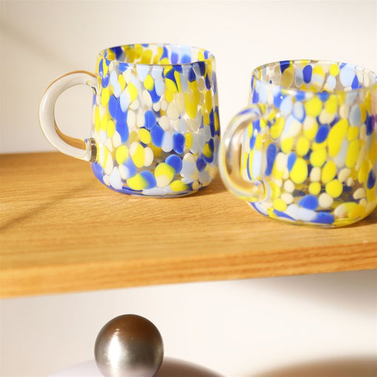 Blue Stipple Glass Mug