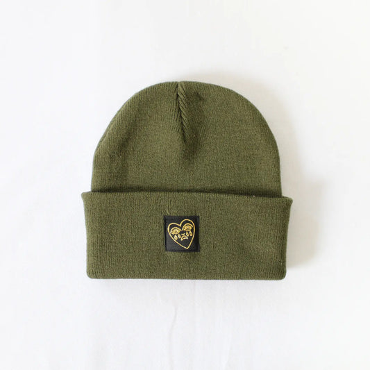 Crying Heart Classic Beanie - Olive Green