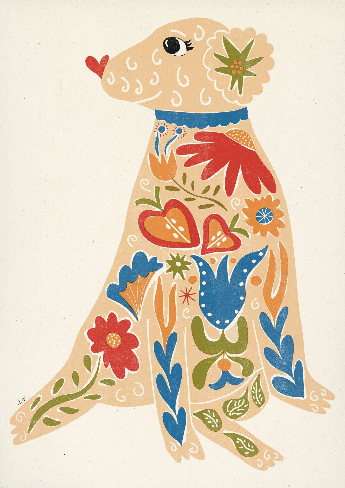 Groovy Dog A4 Print