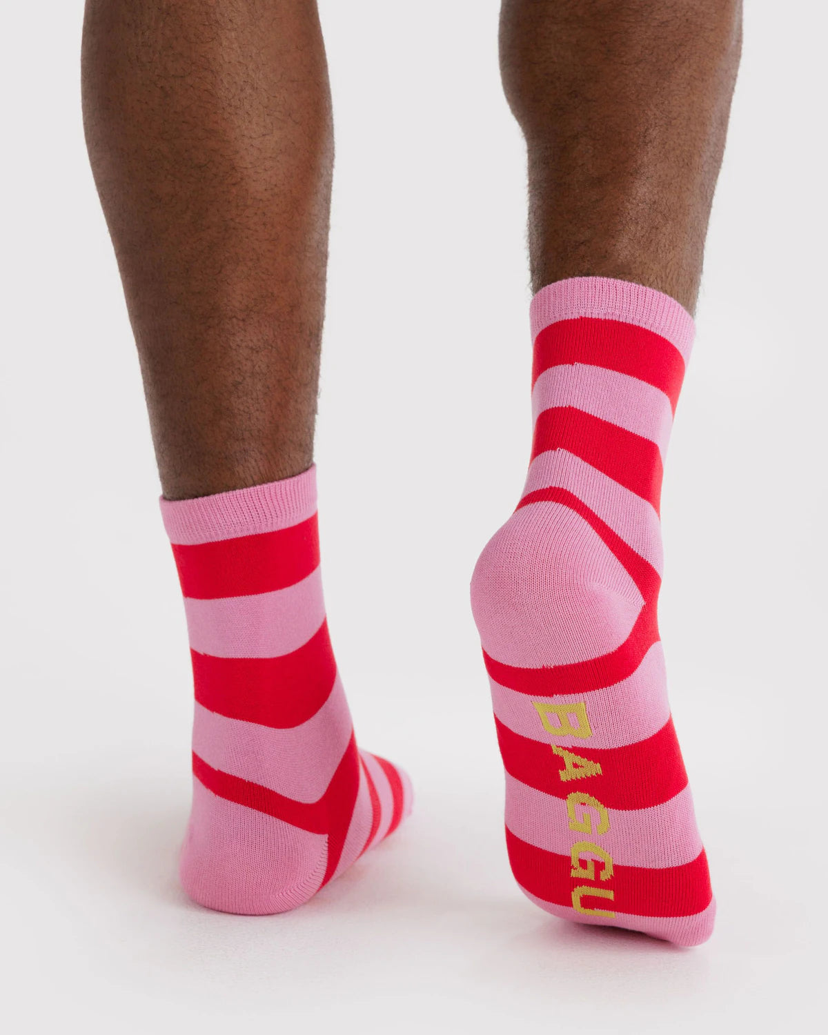 Pink Stripe Crew Socks