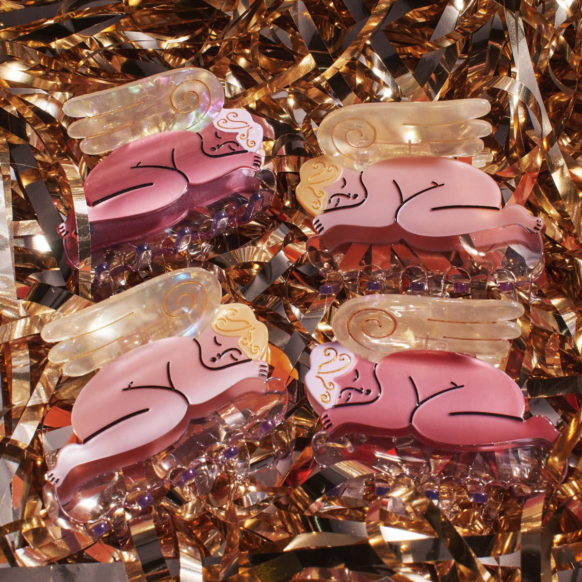 Pink Cherub Angel Hair Claw