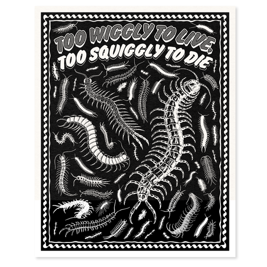 Too Wiggly to Live Risograph Print
