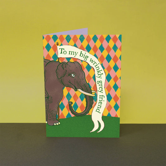 Wrinkly Elephant Card