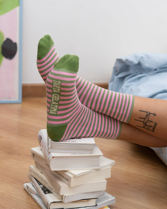 Striped Socks: Pistachio Rosé