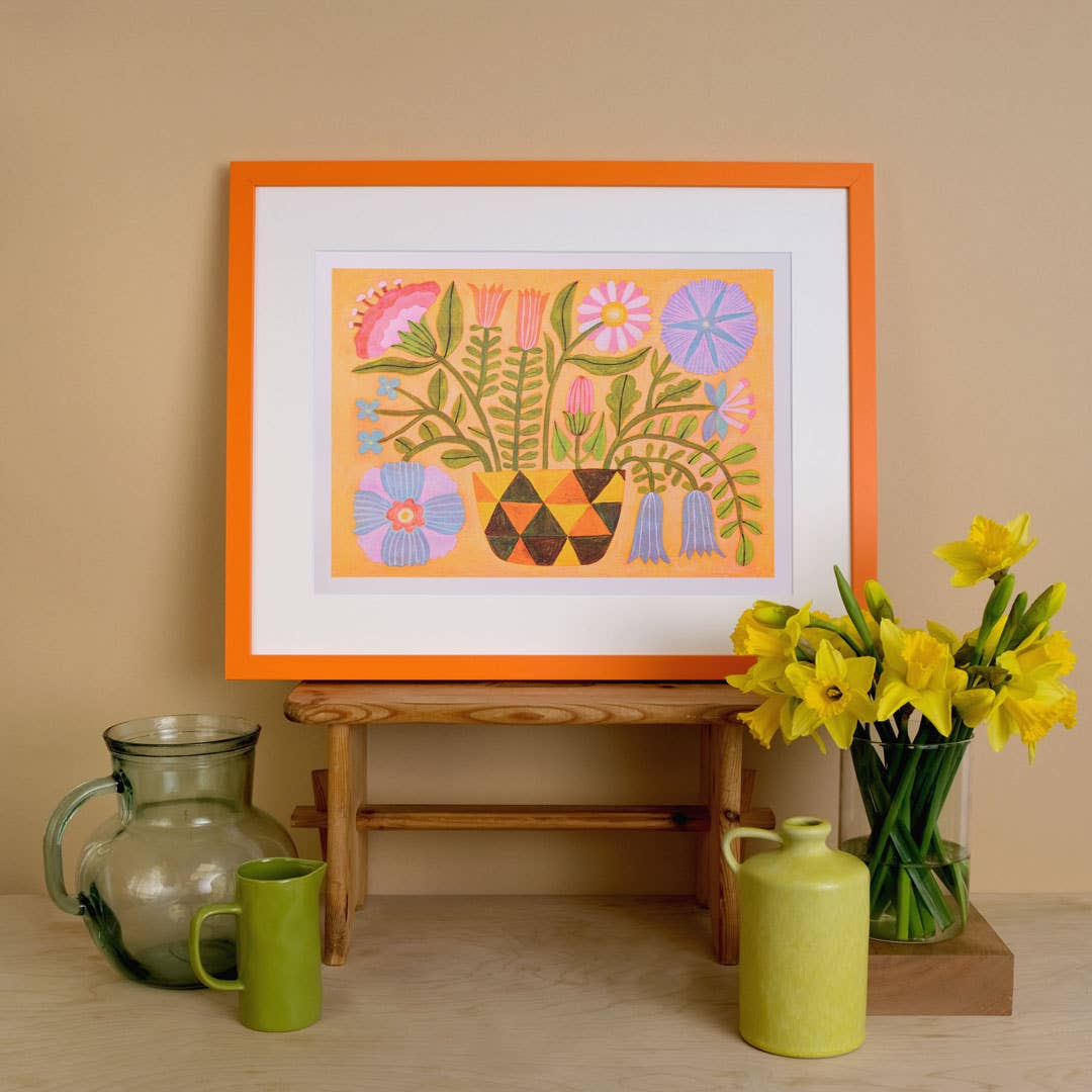 Folk Landscape 2 A3 Risograph Print