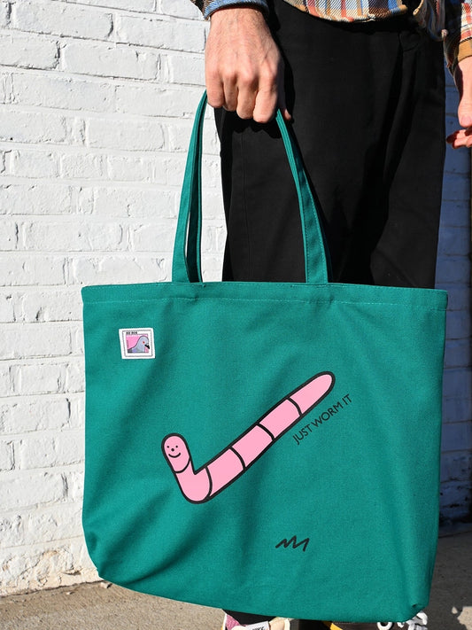 Just Worm It Tote Bag