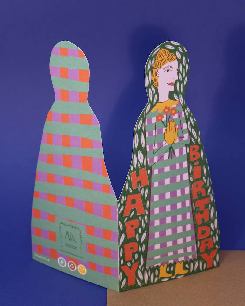 Flower Lady Shaped Card