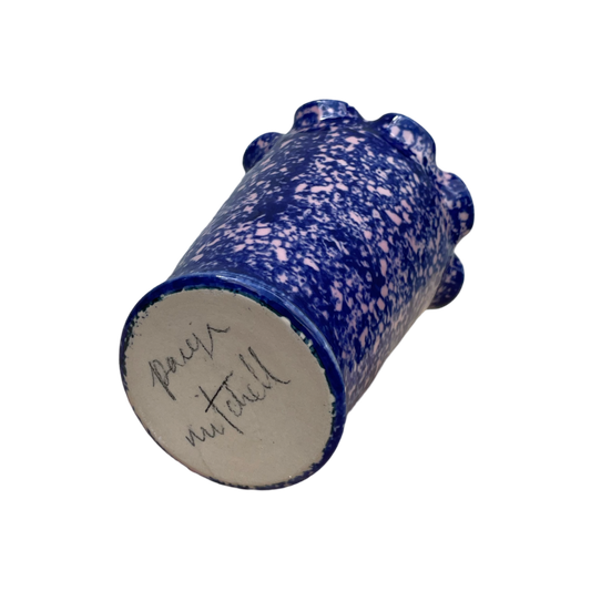 Cobalt Sponged Vase - Small - Pink