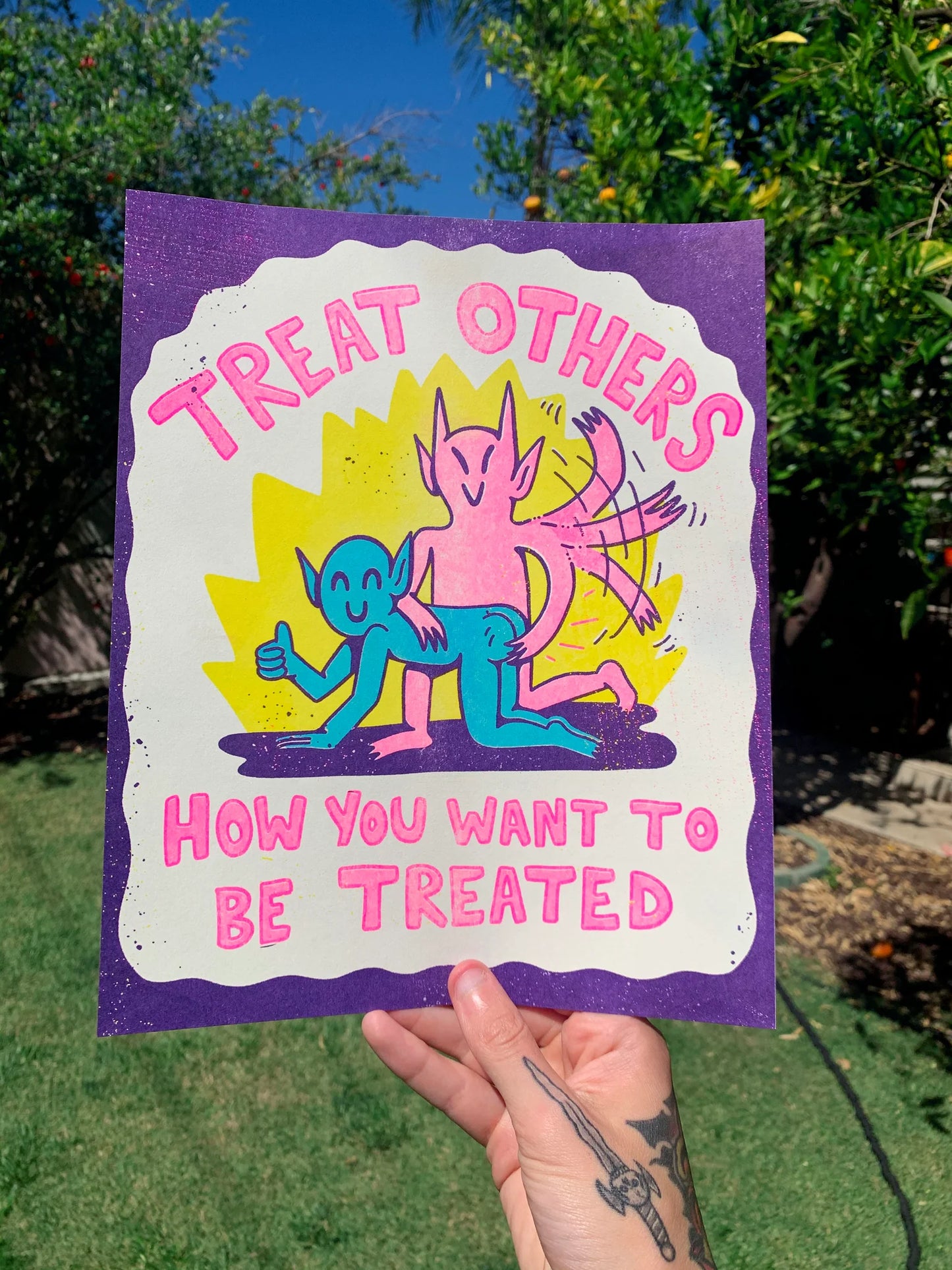 Golden Rule Risograph Print