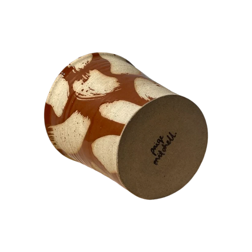 Brown Brush Stroke Pot