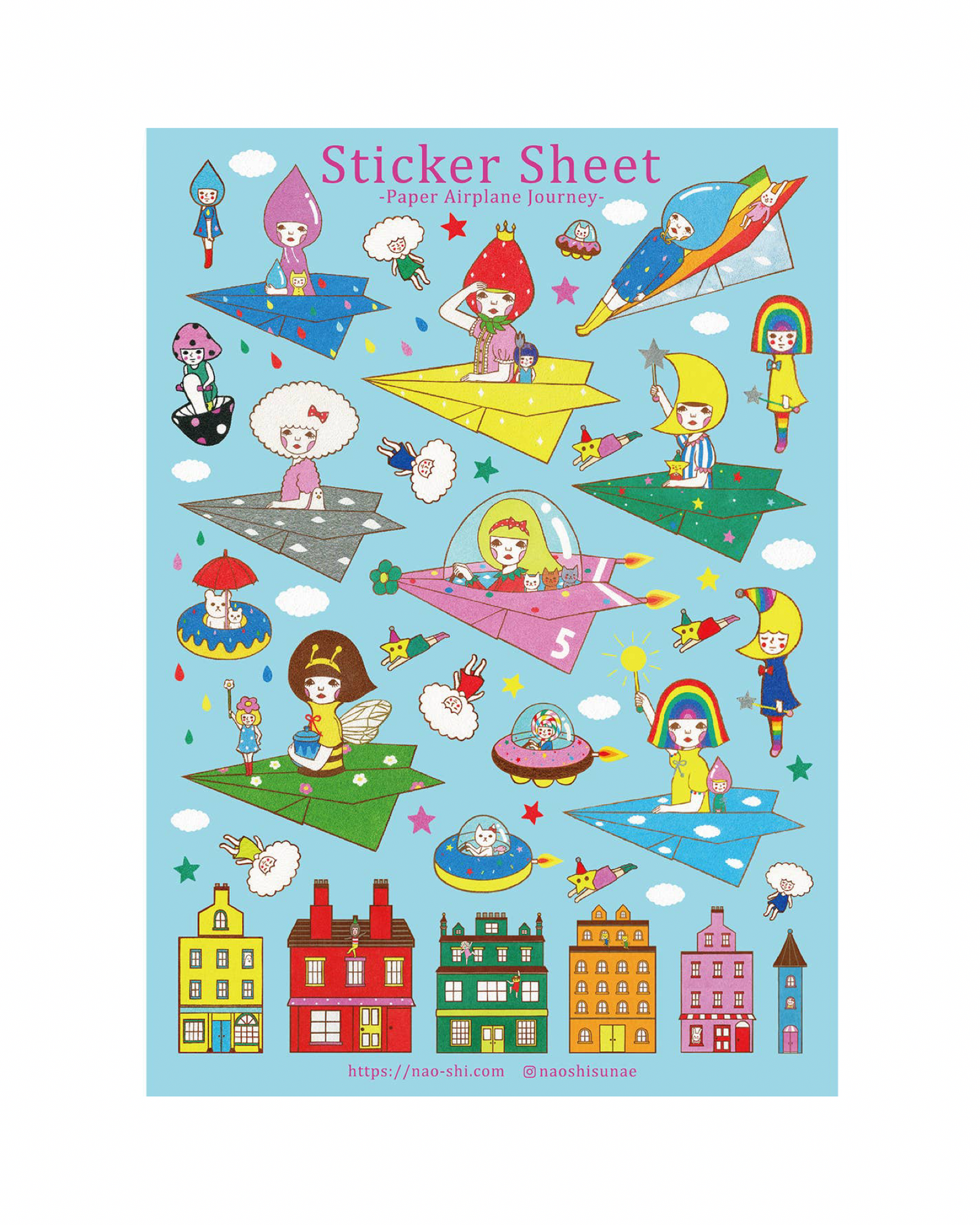 Paper Airplane Journey Sticker Sheet