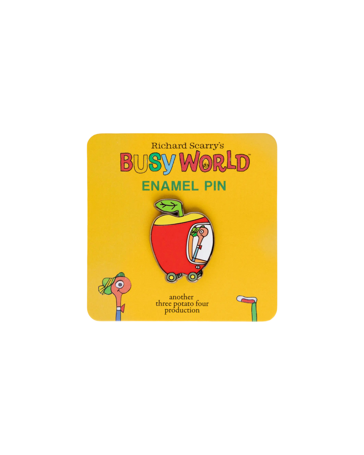 Richard Scarry Apple Car Enamel Pin