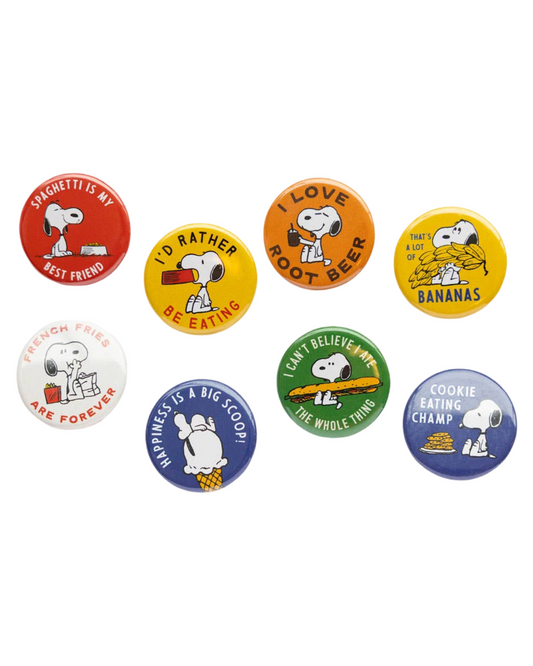 Peanuts Pin Buttons - Food Edition