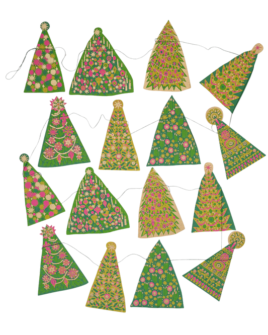 Midcentury Tree Sewn Garland