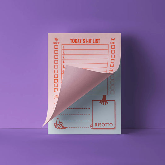 HIT LIST : To Do List Notepad in Two Tone Colours