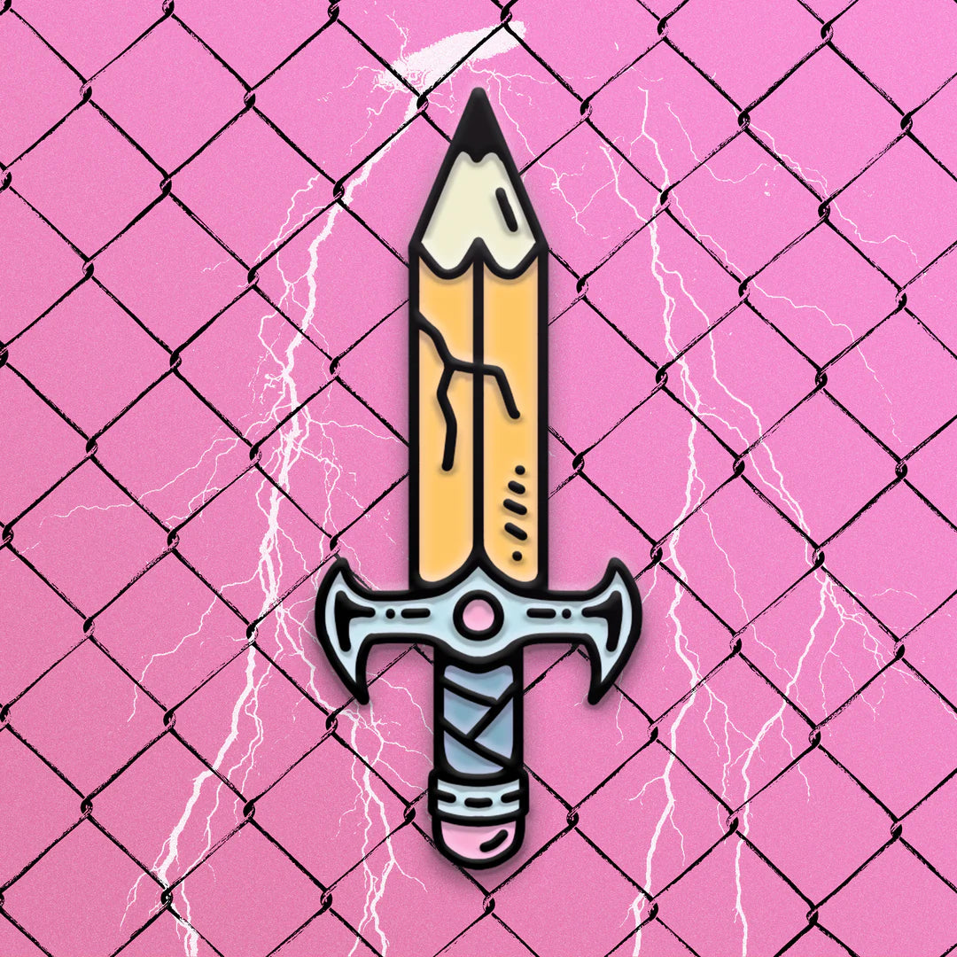 Pencil Sword Enamel Pin