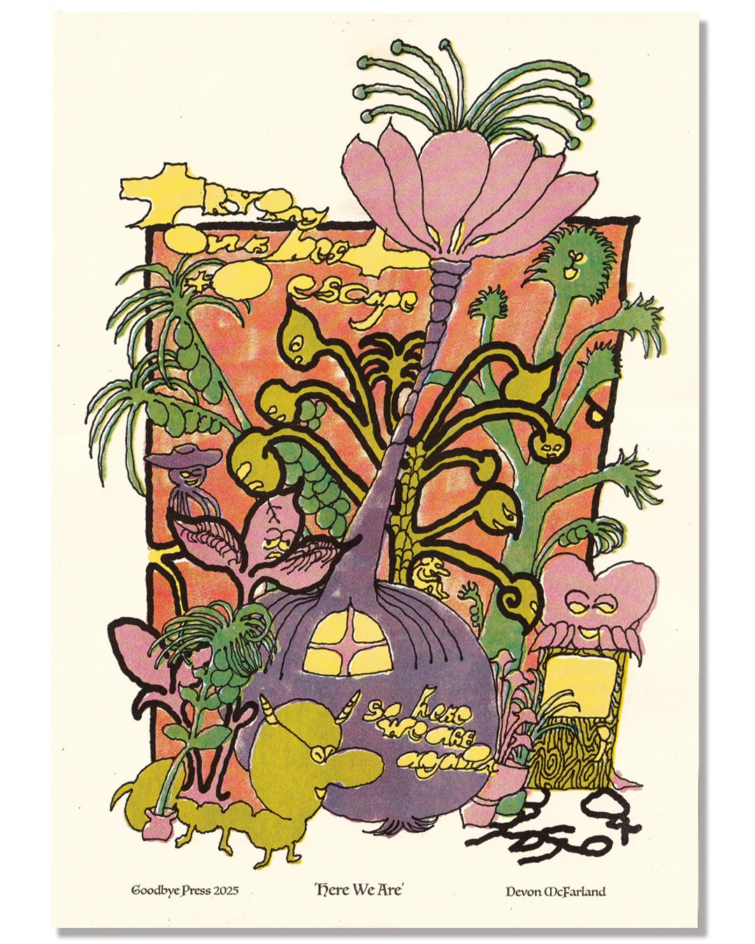 Here We Are Riso Print by Devon McFarland