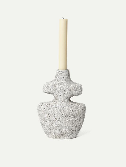 Medium Yara Candle Holder - Grey Pumice