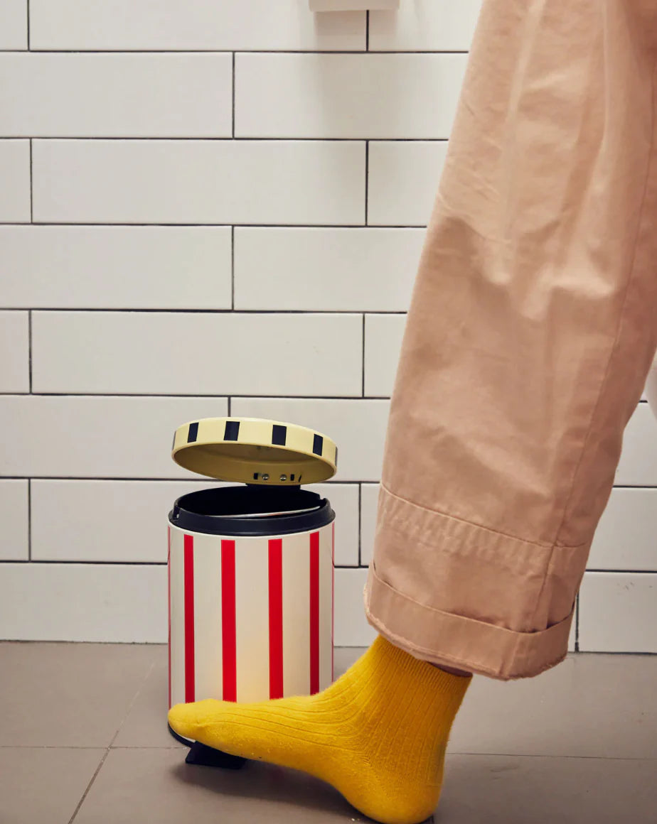 Stucco Stripe Pedal Bin