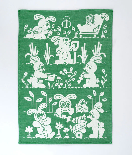 Garden Rabbits Tea Towel