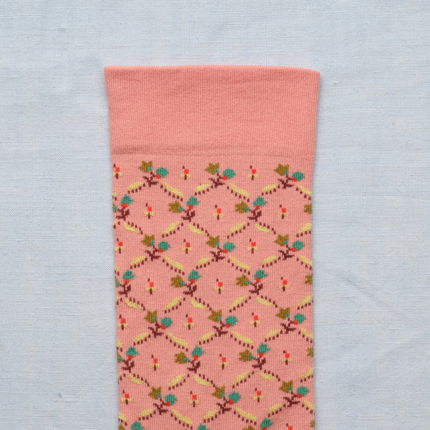 Powder Pink Floral Trellis Socks