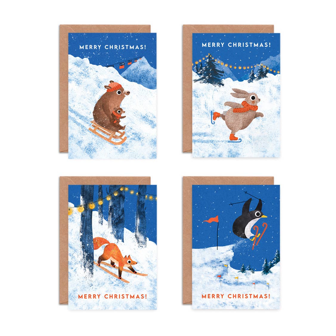 Christmas Snow Scene - Box of 8 Assorted Cards