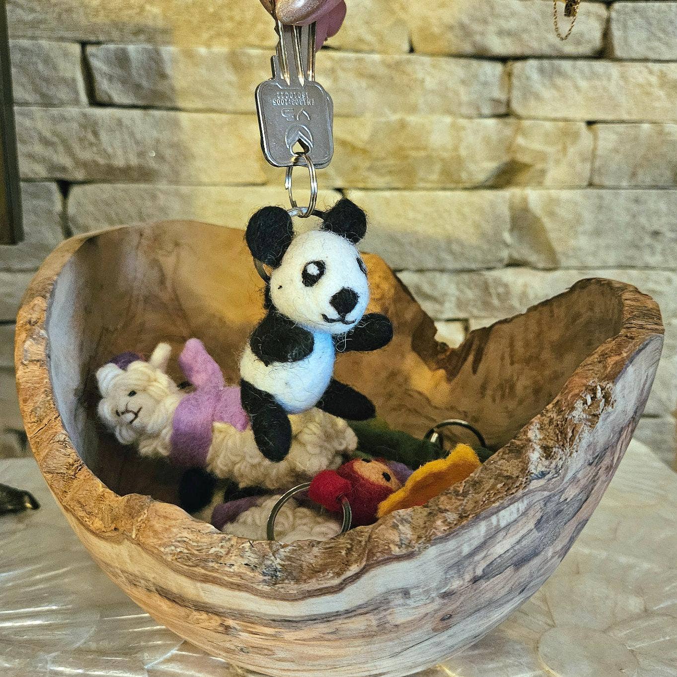 Panda Felt Keyring