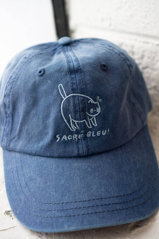 Sacré Bleu Dad Hat: Vintage Dark blue