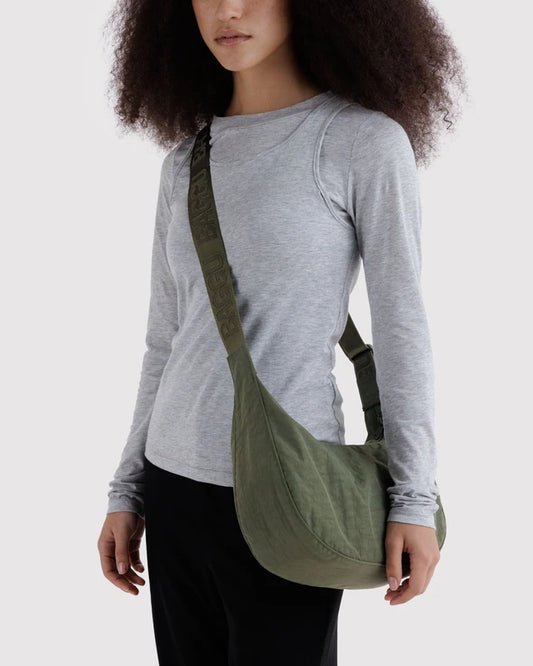 Caper Medium Nylon Crescent Baggu