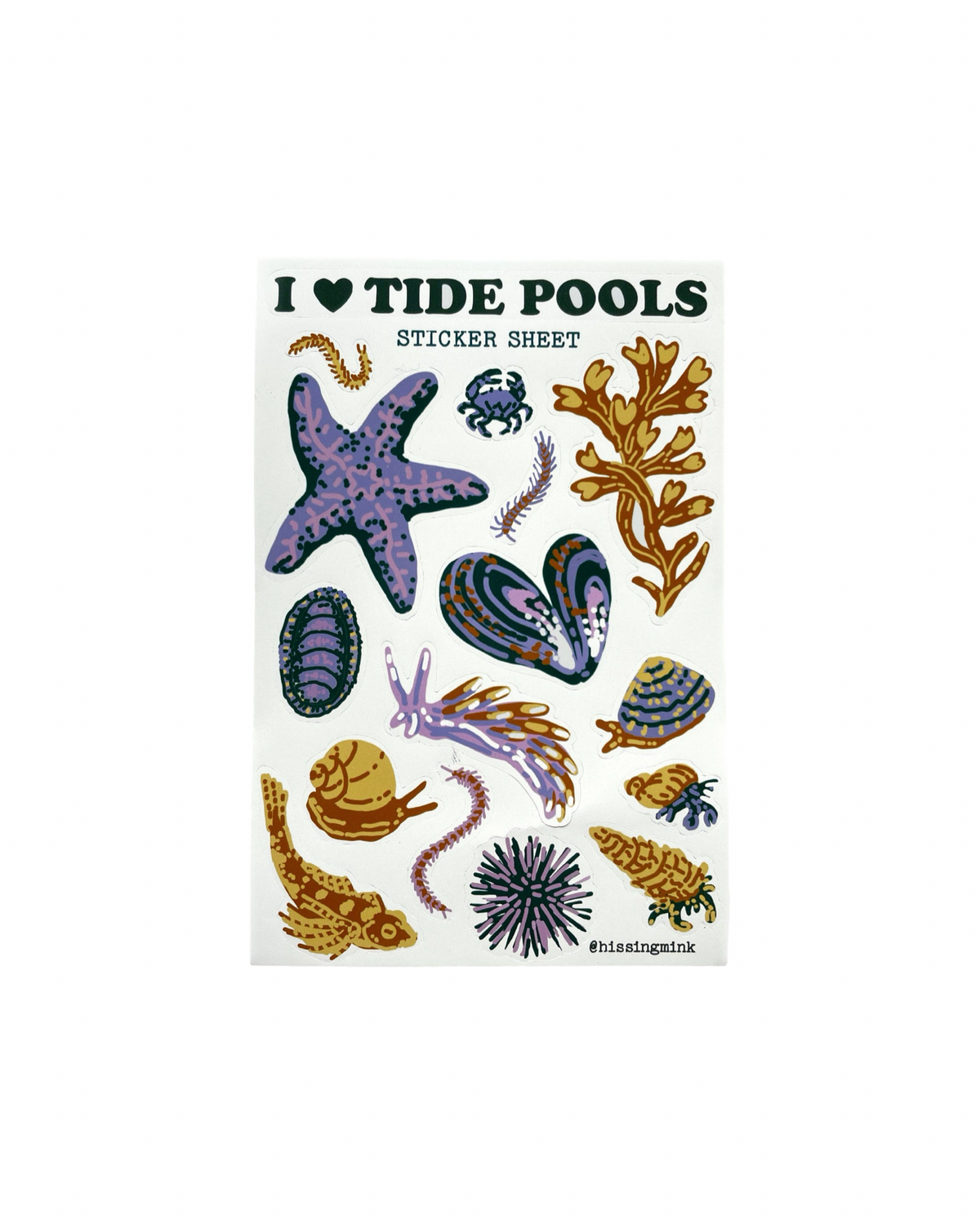I Love Tide Pools Sticker Sheet