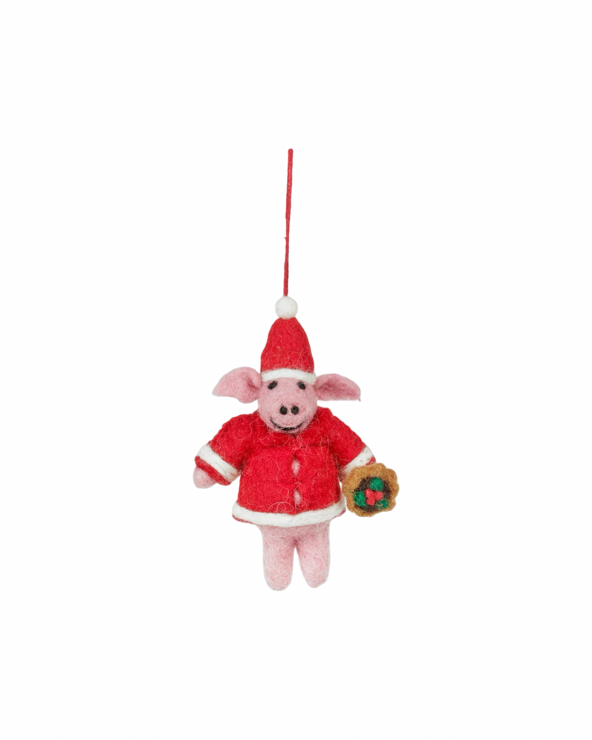 Christmas Piglet Felt Decoration