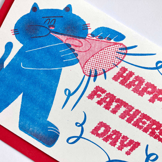 Happy Fathers Day! (Cat) Riso Card