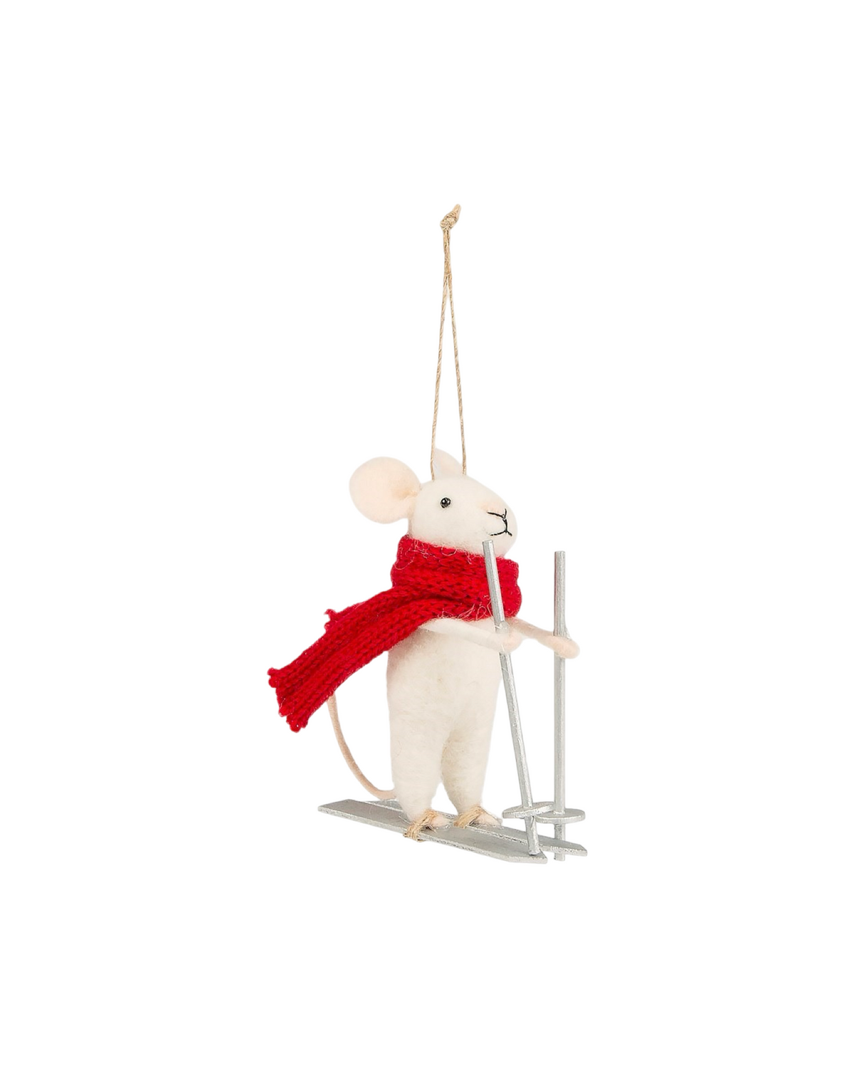 Skiing Mouse Felt Decoration